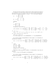 Diagonalizacion de una matriz con valores propios