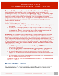 Philip Morris vs. Uruguay Conclusiones del Arbitraje del Tribunal