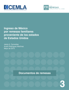 Ingreso de México por remesas familiares proveniente