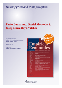 Housing prices and crime perception Paolo Buonanno, Daniel
