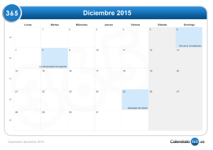 Calendario diciembre 2015