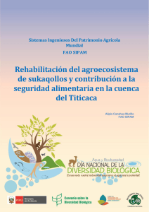 Rehabilitación del agroecosistema de sukaqollos y contribución a la