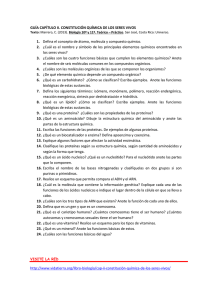 GUÍA CAPÍTULO II. CONSTITUCIÓN QUÍMICA DE LOS SERES