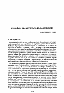 Toponímia transportada: el cas valencià