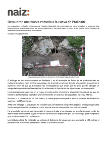 Descubren una nueva entrada a la cueva de Praileaitz