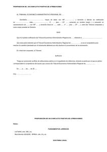 Proposición de un conflicto positivo de atribuciones