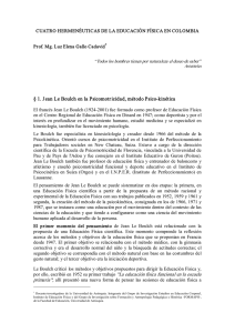 § 1. Jean Le Boulch en la Psicomotricidad, método Psicokinética "La