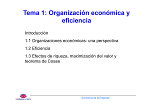 Tema 1: Organización económica y eficiencia