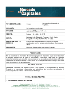 TIPO DE FORMACIÓN: Curso: Introducción al Mercado de Capitales