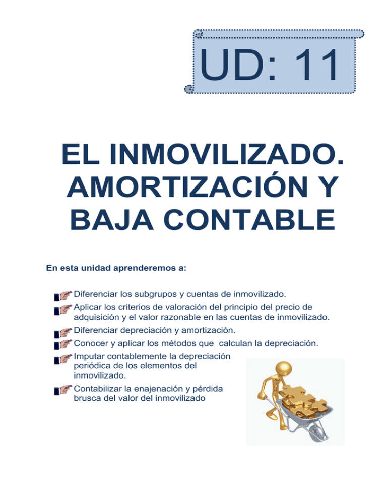 EL INMOVILIZADO. AMORTIZACIÓN Y BAJACONTABLE