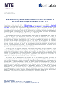NTE Healthcare y DELTALAB expondrán sus últimos avances en el