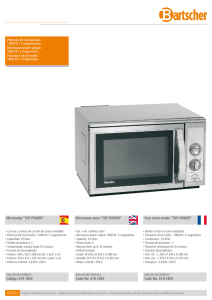 Microonda “TOP POWER” Código: 610.185V Microwave oven “TOP