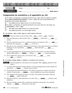 Comparación de sustantivos y el superlativo (p. 65) más que tantas