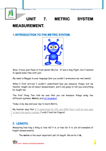 unit 7. metric system measurement.