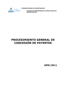 PROCEDIMIENTO GENERAL DE CONCESIÓN DE PATENTES