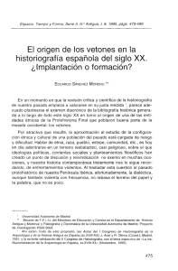 El origen de los velones en la historiografía española del siglo XX