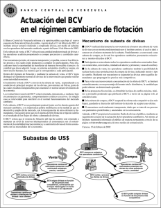 Actuación del BCV en el régimen cambiario de flotación