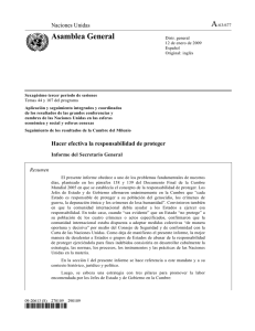 Informe del Secretario General sobre hacer efectiva la
