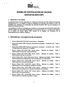 NORMA DE CERTIFICACIÓN DE CALIDAD AZÚCAR BLANCO BPC