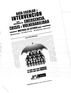 Guía de intervención para las situaciones de crisis y vulnerabilidad