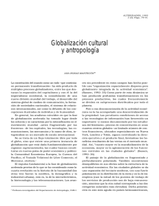 Globalización cultural y antropología - Alteridades