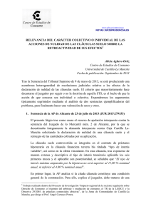 relevancia del carácter colectivo o individual de las acciones