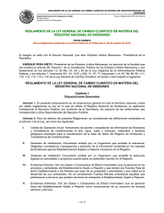 Reglamento de la Ley General de Cambio Climático en