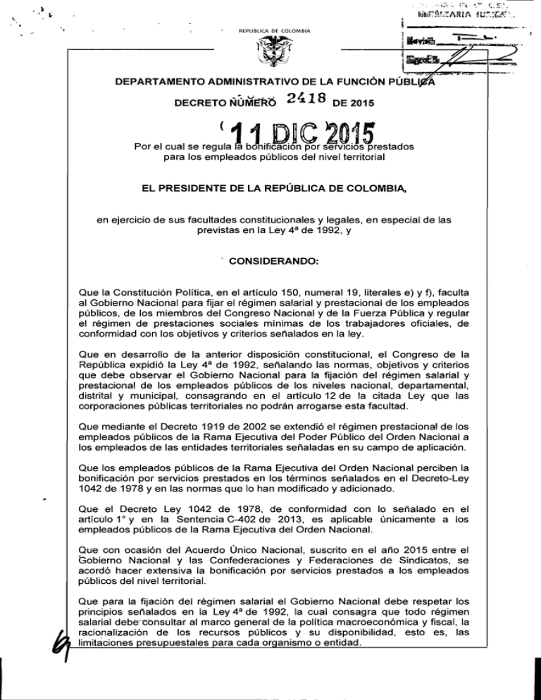 Decreto 2418 De 2015