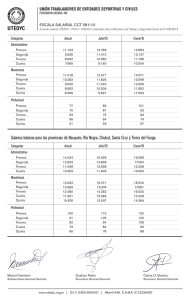Salarios básicos para las provincias de Neuquén, Río Negro