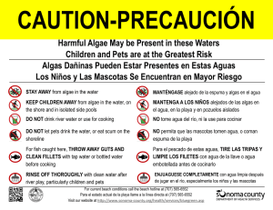 CAUTION-PRECAUCIÓN Harmful Algae May be Present in these