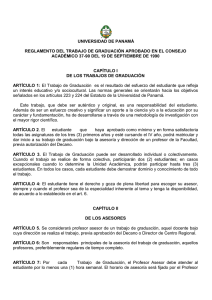 REGLAMENTO DEL TRABAJO DE GRADUACIÓN APROBADO EN