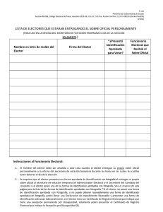 LISTA DE ELECTORES QUE ESTARAN ENTREGANDO EL SOBRE