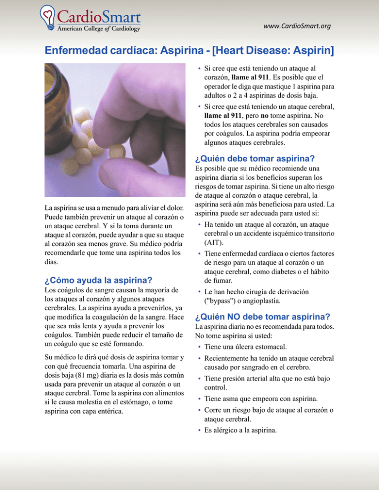 Enfermedad cardíaca Aspirina [Heart Disease