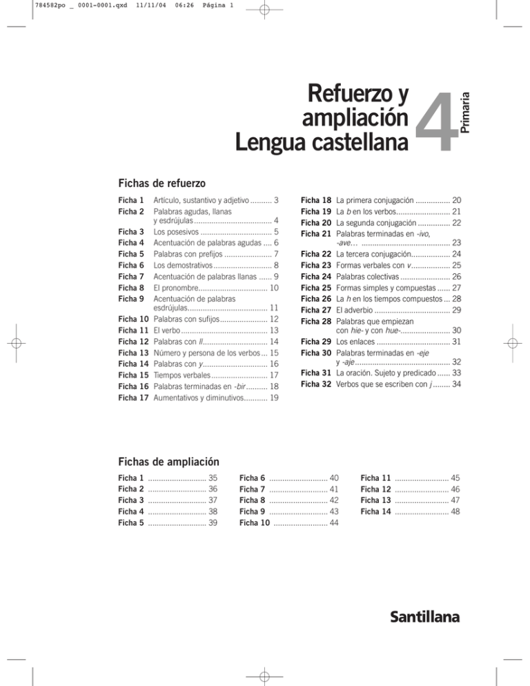 Refuerzo Y Ampliación Lengua Castellana