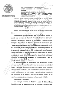 CONTROVERSIA CONSTITUCIONAL ACTOR: MUNICIPIO DE GUA