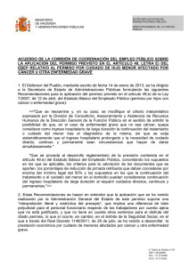 Acuerdo de la CCEP sobre aplicación Art. 49,e del EBEP
