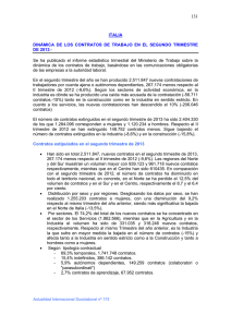 ITALIA DINÁMICA DE LOS CONTRATOS DE TRABAJO EN EL