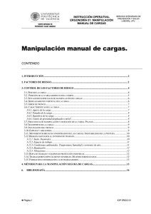 Manipulación manual de cargas. - Servicio Integrado de Prevención