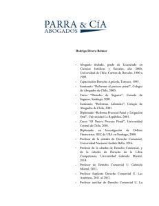 Rodrigo Rivera Belmar - Abogado titulado, grado de Licenciado en