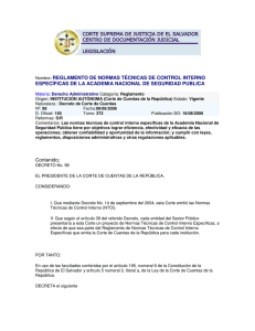 REGLAMENTO DE NORMAS T&Eacute;CNICAS DE CONTROL INTERNO
