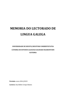 memoria do lectorado de lingua galega
