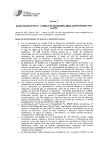 casos relevantes en materia de discriminación acompañados por la