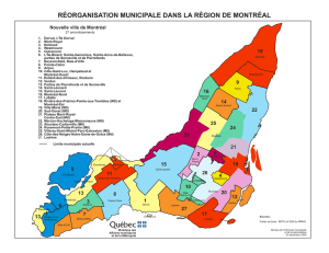 Carte de la nouvelle Ville de Montréal