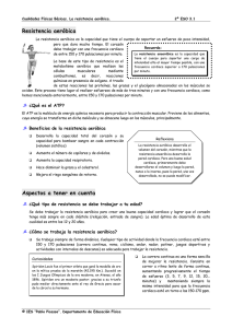 Resistencia aeróbica Aspectos a tener en cuenta