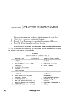 CAPiTULO III I CARACTERES DE LOS TRES NIVELES