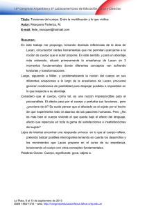 Título: Torsiones del cuerpo. Entre la mortificación y lo que vivifica