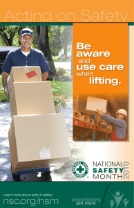 Be aware use care lifting. nsc.org/nsm members