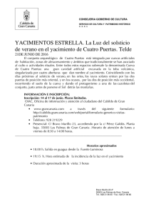 YACIMIENTOS ESTRELLA. La Luz del solsticio de verano en el