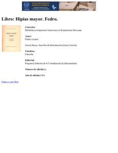 Libro: Hipias mayor. Fedro. - Programa Editorial de la Coordinación