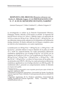 RESPUESTA DEL BROCOLI Brassica oleracea var. Italica L